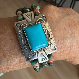 CAROLYN POLLACK Relios turquoise/sterling coil bracelet